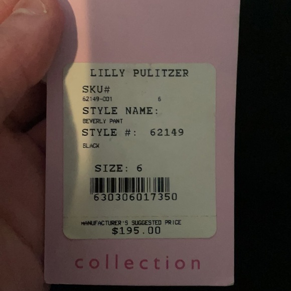 Lily Pulitzer suede washable black high waisted pants NWT size 6 - Picture 5 of 16